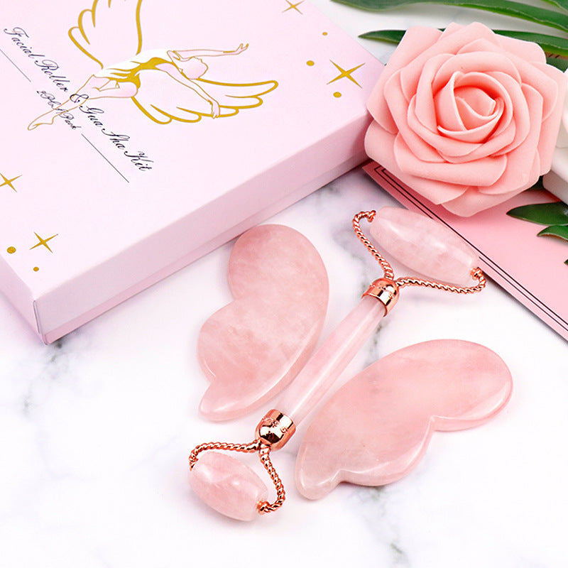 Pink Crystal Butterfly Roller Gift Set