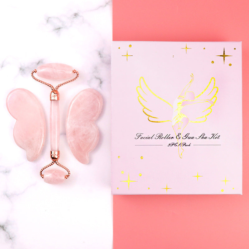 Pink Crystal Butterfly Roller Gift Set