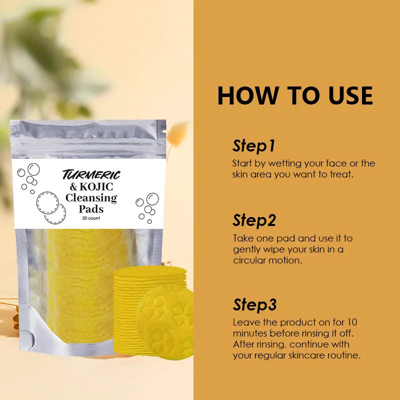 Turmeric Exfoliating Cleansing Pads – Brighten, Smooth, and Glow